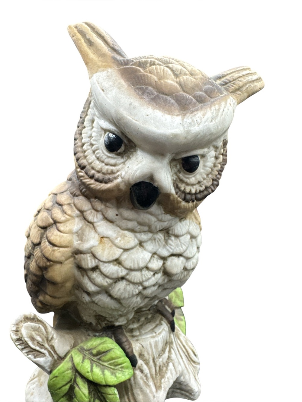 Vintage 1970s Bisque Porcelain Rotating Owl Rotating Music Playing Figurine - Picture 8 of 8